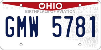 OH license plate GMW5781