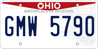 OH license plate GMW5790