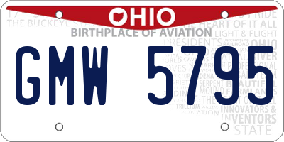 OH license plate GMW5795