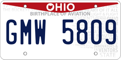 OH license plate GMW5809