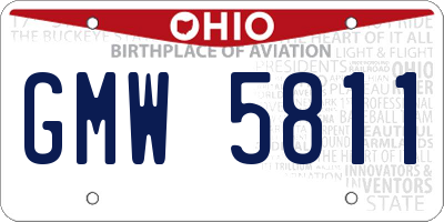 OH license plate GMW5811