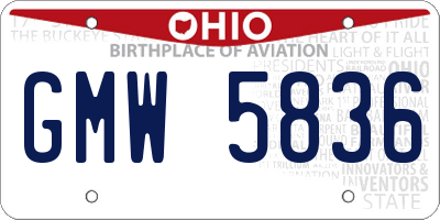 OH license plate GMW5836
