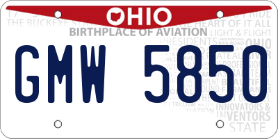 OH license plate GMW5850
