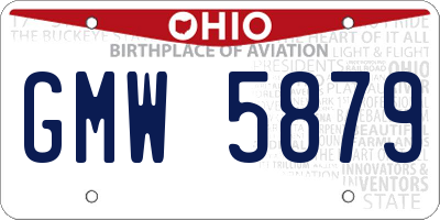 OH license plate GMW5879