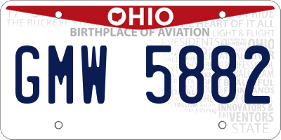 OH license plate GMW5882