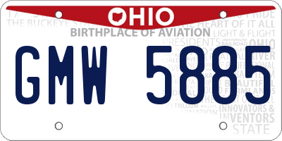 OH license plate GMW5885