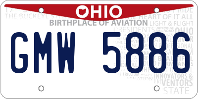 OH license plate GMW5886