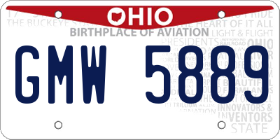 OH license plate GMW5889