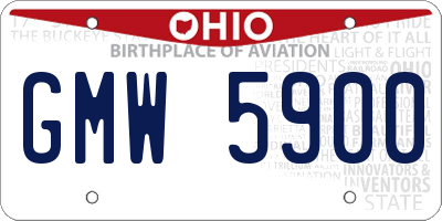 OH license plate GMW5900