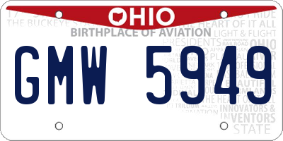 OH license plate GMW5949