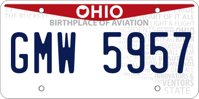 OH license plate GMW5957