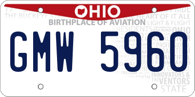 OH license plate GMW5960