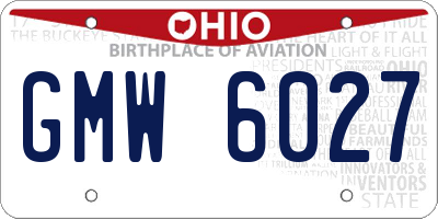 OH license plate GMW6027