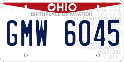 OH license plate GMW6045