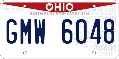 OH license plate GMW6048