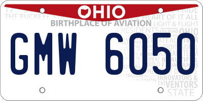 OH license plate GMW6050