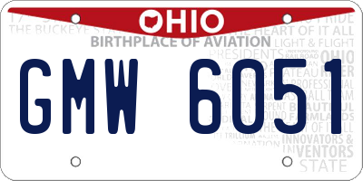 OH license plate GMW6051