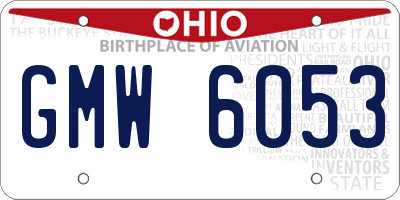 OH license plate GMW6053