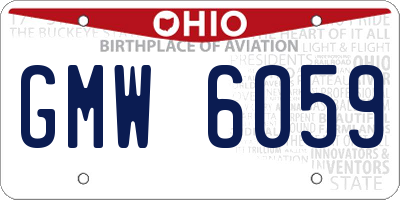 OH license plate GMW6059