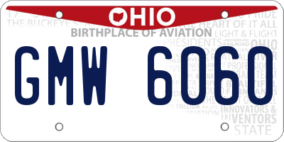 OH license plate GMW6060