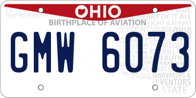 OH license plate GMW6073