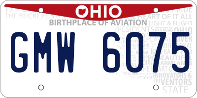OH license plate GMW6075