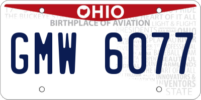 OH license plate GMW6077