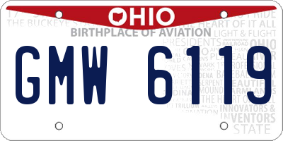 OH license plate GMW6119