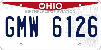 OH license plate GMW6126