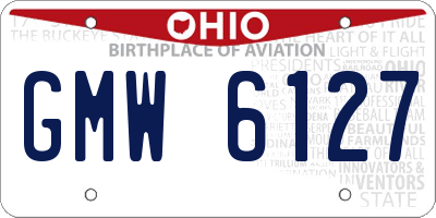 OH license plate GMW6127
