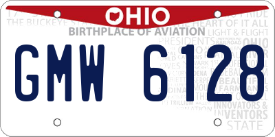 OH license plate GMW6128