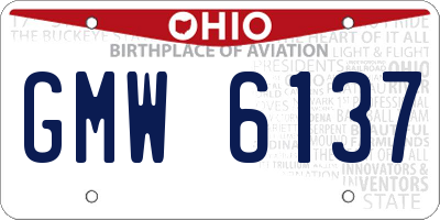 OH license plate GMW6137