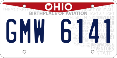 OH license plate GMW6141