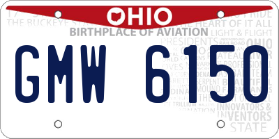 OH license plate GMW6150