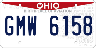 OH license plate GMW6158