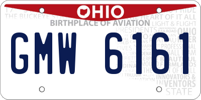 OH license plate GMW6161