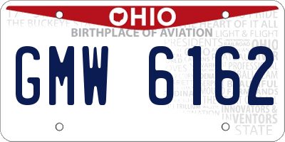 OH license plate GMW6162