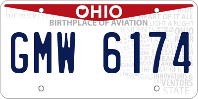 OH license plate GMW6174