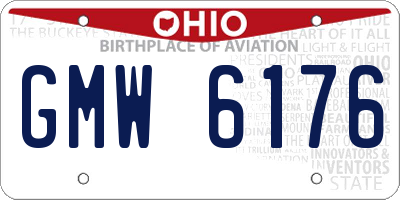 OH license plate GMW6176