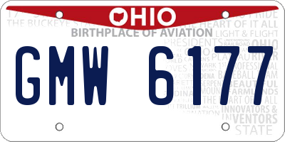 OH license plate GMW6177