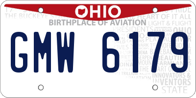 OH license plate GMW6179