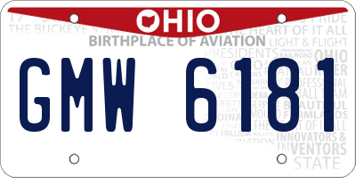 OH license plate GMW6181