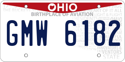 OH license plate GMW6182