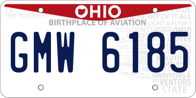 OH license plate GMW6185