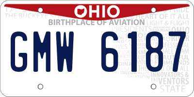 OH license plate GMW6187