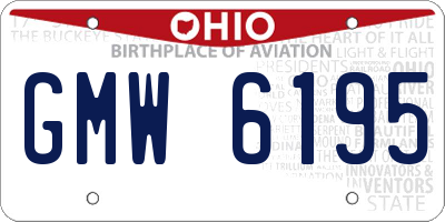 OH license plate GMW6195