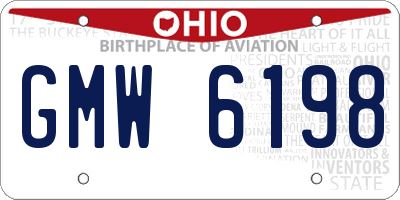 OH license plate GMW6198