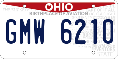 OH license plate GMW6210