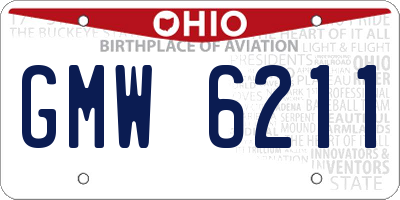 OH license plate GMW6211