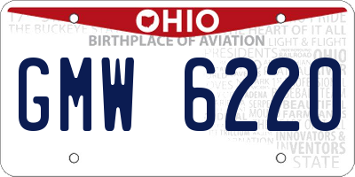 OH license plate GMW6220